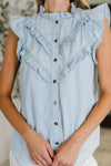 PREORDER: Ruffle Detailed Flutter Sleeve Top - Maple Row Boutique
