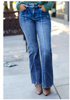 Center Seam High Rise Boot Cut Denim Jeans - Maple Row Boutique 