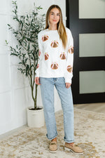 PREORDER: Sequin Pumpkin Bow Pullover - Maple Row Boutique