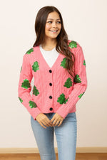 Sequin Trees Cardigan - Maple Row Boutique