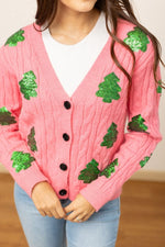 Sequin Trees Cardigan - Maple Row Boutique