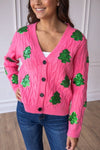 Sequin Trees Cardigan - Maple Row Boutique