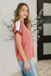 Sew Into You V-Neck Top in Light Rust - Maple Row Boutique