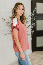 Sew Into You V-Neck Top in Light Rust - Maple Row Boutique