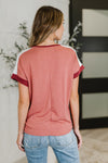 Sew Into You V-Neck Top in Light Rust - Maple Row Boutique