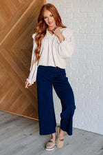 Magic Wide Leg Crop Pants in Navy - Maple Row Boutique 