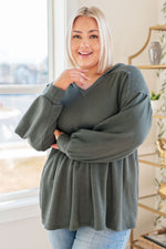 She's Not Wrong Hooded V-Neck Pullover - Maple Row Boutique