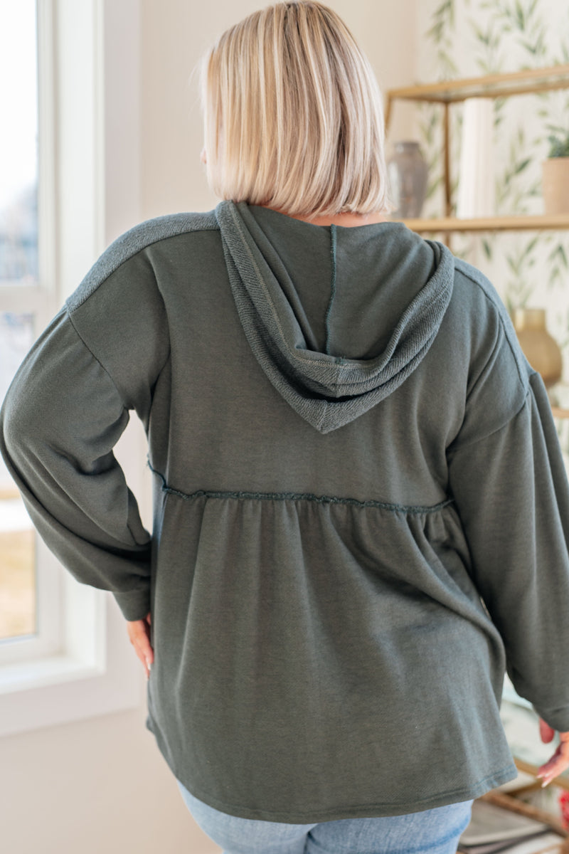 She's Not Wrong Hooded V-Neck Pullover - Maple Row Boutique