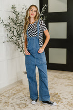 PREORDER: Sheer Checkered Layering Short Sleeve Top - Maple Row Boutique