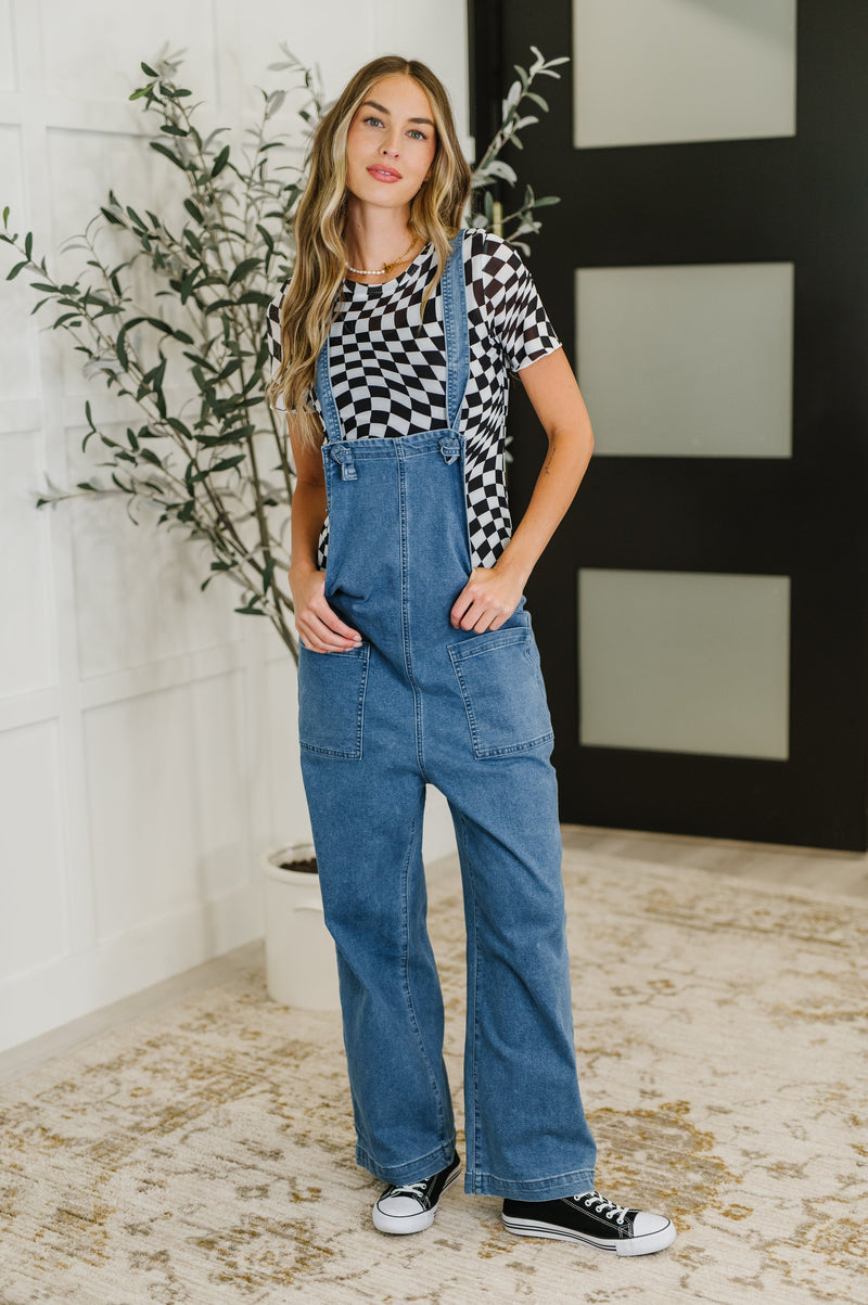 PREORDER: Sheer Checkered Layering Short Sleeve Top - Maple Row Boutique