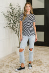 PREORDER: Sheer Checkered Layering Short Sleeve Top - Maple Row Boutique