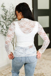 Sheer Intentions Lace Layering Top in Ivory - Maple Row Boutique