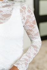 Sheer Intentions Lace Layering Top in Ivory - Maple Row Boutique