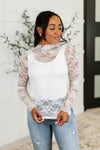 Sheer Intentions Lace Layering Top in Ivory - Maple Row Boutique