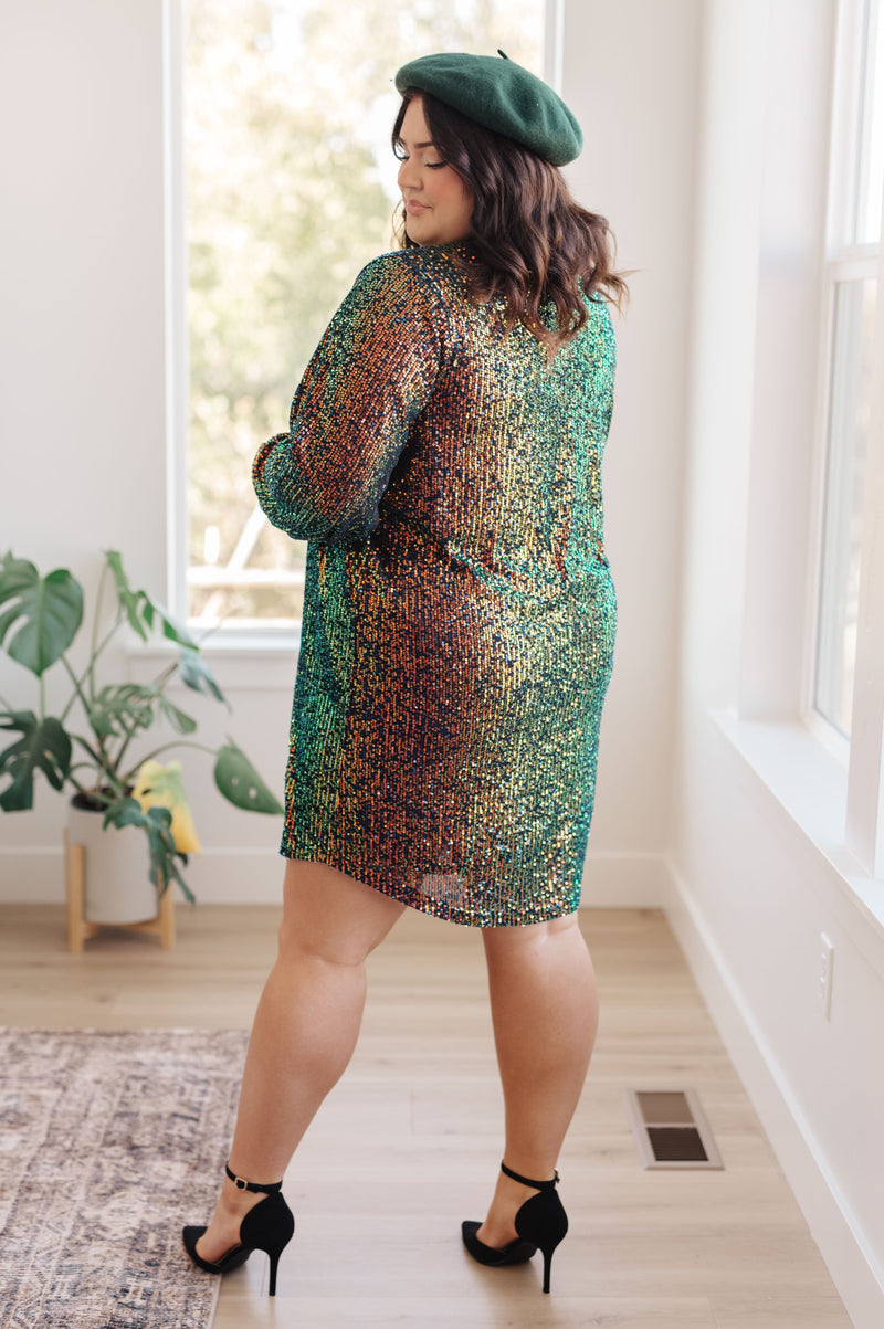 Shimmering Splendor Sequin Shirt Dress - Maple Row Boutique 