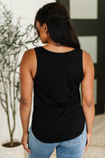 Simpler Times Basic V-Neck Tank in Black - Maple Row Boutique
