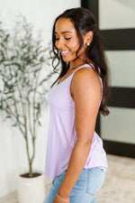 Simpler Times Basic V-Neck Tank in Lavender - Maple Row Boutique