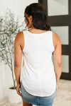 Simpler Times Basic V-Neck Tank in Off White - Maple Row Boutique