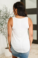 Simpler Times Basic V-Neck Tank in Off White - Maple Row Boutique