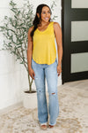 Simpler Times Basic V-Neck Tank in Pineapple - Maple Row Boutique