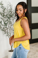 Simpler Times Basic V-Neck Tank in Pineapple - Maple Row Boutique