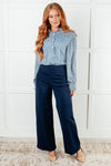 Skies Above Patterned Button Up Shirt - Maple Row Boutique