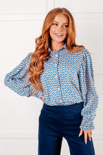 Skies Above Patterned Button Up Shirt - Maple Row Boutique