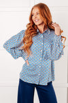 Skies Above Patterned Button Up Shirt - Maple Row Boutique
