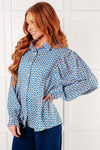 Skies Above Patterned Button Up Shirt - Maple Row Boutique
