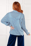 Skies Above Patterned Button Up Shirt - Maple Row Boutique