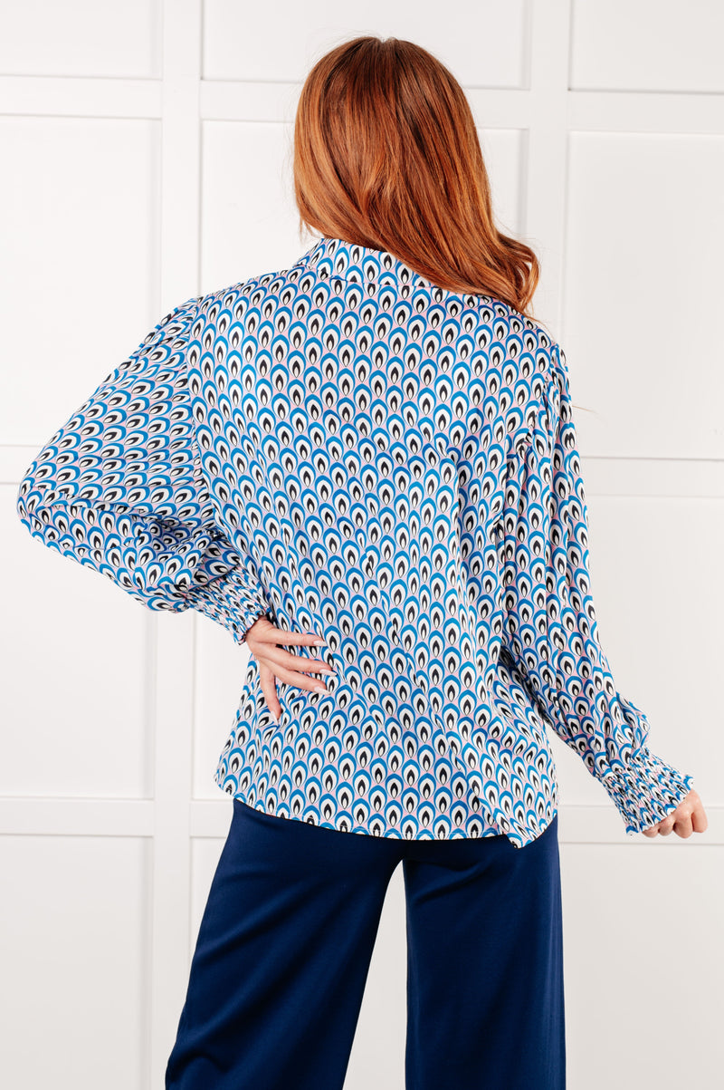 Skies Above Patterned Button Up Shirt - Maple Row Boutique