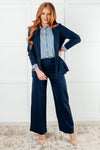 Skies Above Patterned Button Up Shirt - Maple Row Boutique