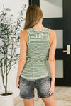 Snaccident Waiting to Happen Scooped Neck Tank in Green - Maple Row Boutique