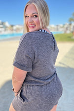 So Sure Short Sleeve Romper - Maple Row Boutique