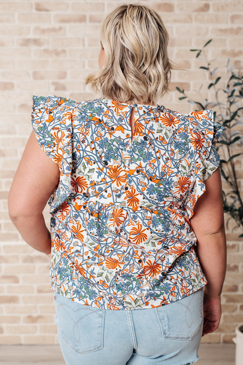 Something Peaceful Flutter Sleeve Blouse - Maple Row Boutique