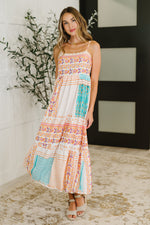 PREORDER: Spaghetti Strap Boho Print Dress - Maple Row Boutique