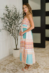 PREORDER: Spaghetti Strap Boho Print Dress - Maple Row Boutique