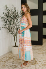 PREORDER: Spaghetti Strap Boho Print Dress - Maple Row Boutique