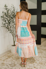 PREORDER: Spaghetti Strap Boho Print Dress - Maple Row Boutique