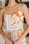 PREORDER: Square Neck Contrast Detail Dress in Orange - Maple Row Boutique