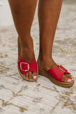 Strawberry Slip on Slide in Delight Red - Maple Row Boutique