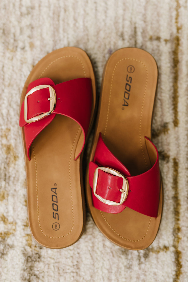 Strawberry Slip on Slide in Delight Red - Maple Row Boutique
