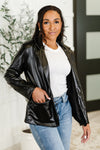Streets of Dublin Faux Leather Blazer - Maple Row Boutique