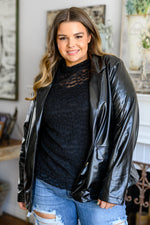 Streets of Dublin Faux Leather Blazer - Maple Row Boutique