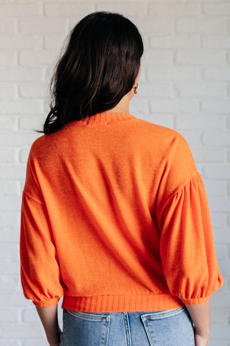Subway Station Sweater in Orange - Maple Row Boutique 