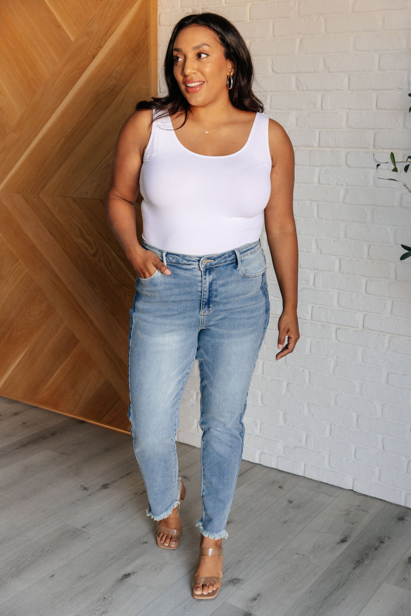 Susan High Rise Side Panel Detail Slim Jeans - Maple Row Boutique 