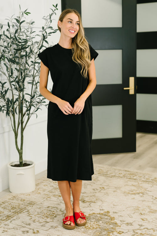 Sweet Like That Casual Dress in Black - Maple Row Boutique