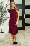 Sweet Like That Casual Dress in Cabernet - Maple Row Boutique
