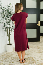 Sweet Like That Casual Dress in Cabernet - Maple Row Boutique