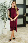 Sweet Like That Casual Dress in Cabernet - Maple Row Boutique